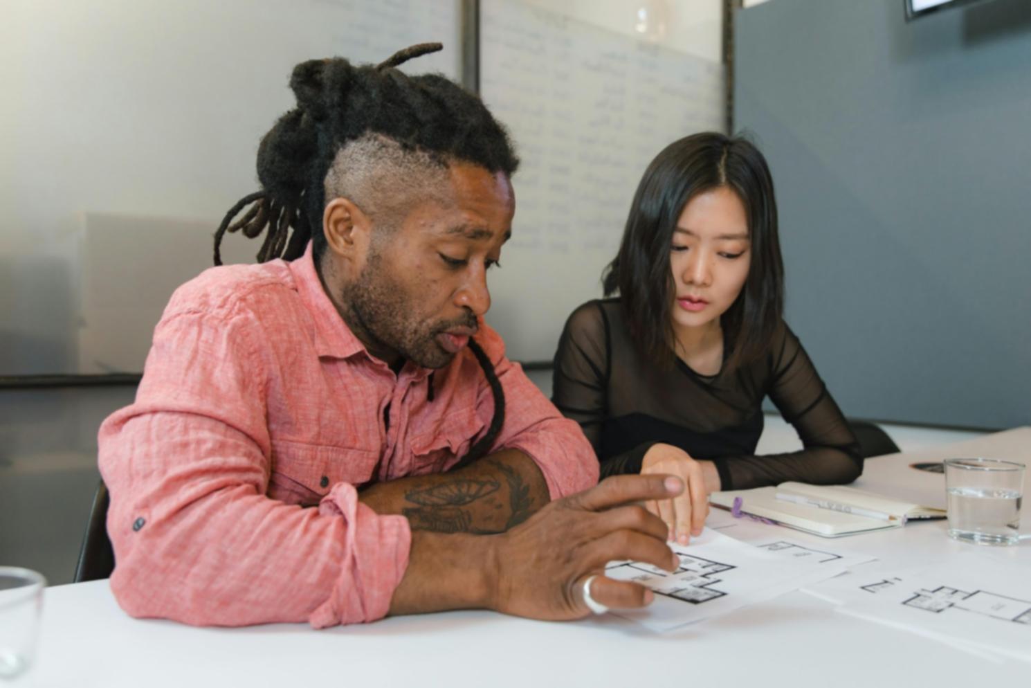 Sustainable project planning workspace showing collaborative team environment